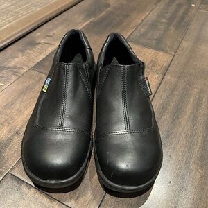 Black steel toe Slip-On women’s Shoes, excellent condition